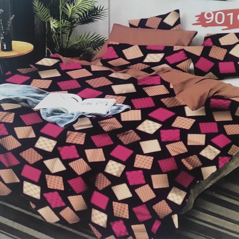 Designer Cotton Double Bedsheet with 2 Pillow Covers | Soft Feel | Anti-Bacterial Fabric